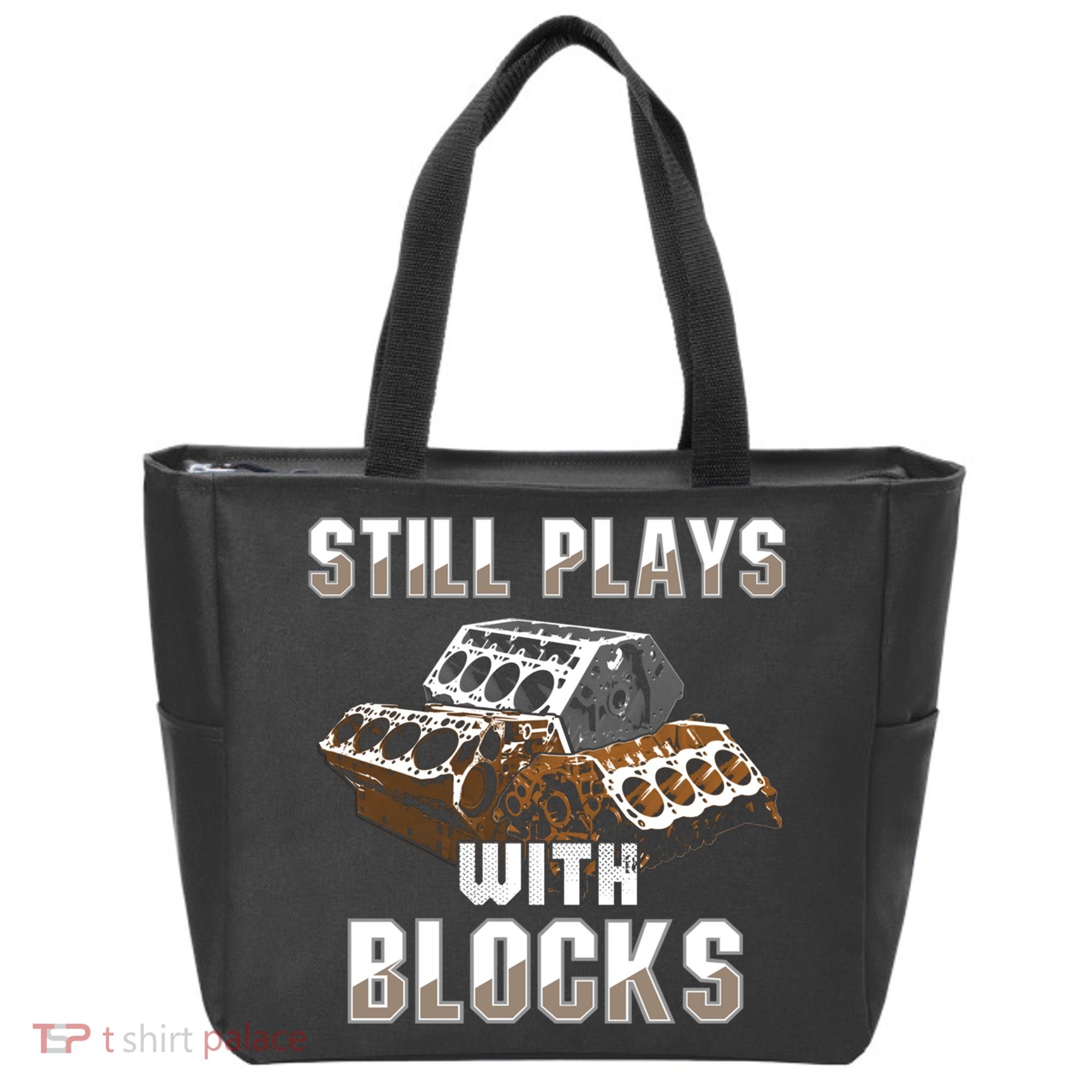 Still Plays With Blocks Gift Auto Drag Racing Car Gift Tote Bag