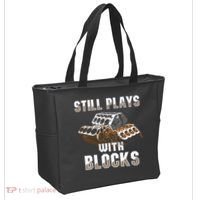 Still Plays With Blocks Gift Auto Drag Racing Car Gift Tote Bag thumb 2
