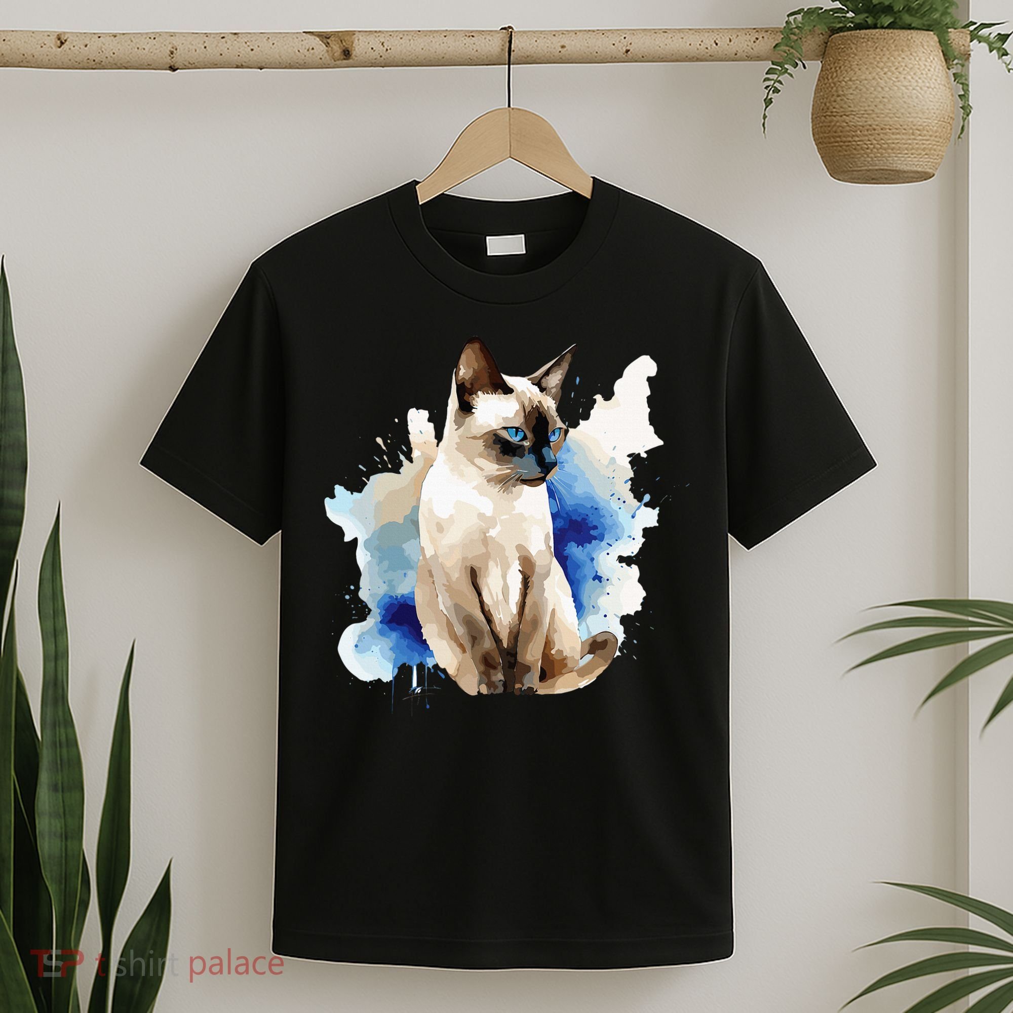 Siamese Painting Watercolor Kitten Cat Lover Siamois Kitty T-Shirt