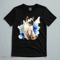 Siamese Painting Watercolor Kitten Cat Lover Siamois Kitty T-Shirt thumb 5