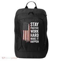 Stay Positive Work Hard Make It Happen Motivation City Backpack thumb 0