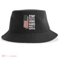 Stay Positive Work Hard Make It Happen Motivation Sustainable Bucket Hat thumb 0