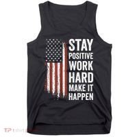 Stay Positive Work Hard Make It Happen Motivation Tank Top thumb 0