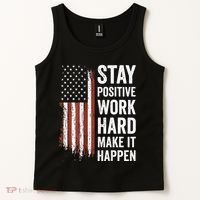 Stay Positive Work Hard Make It Happen Motivation Tank Top thumb 2