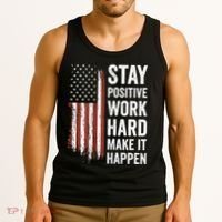 Stay Positive Work Hard Make It Happen Motivation Tank Top thumb 3