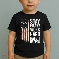 Stay Positive Work Hard Make It Happen Motivation Toddler T-Shirt thumb 2