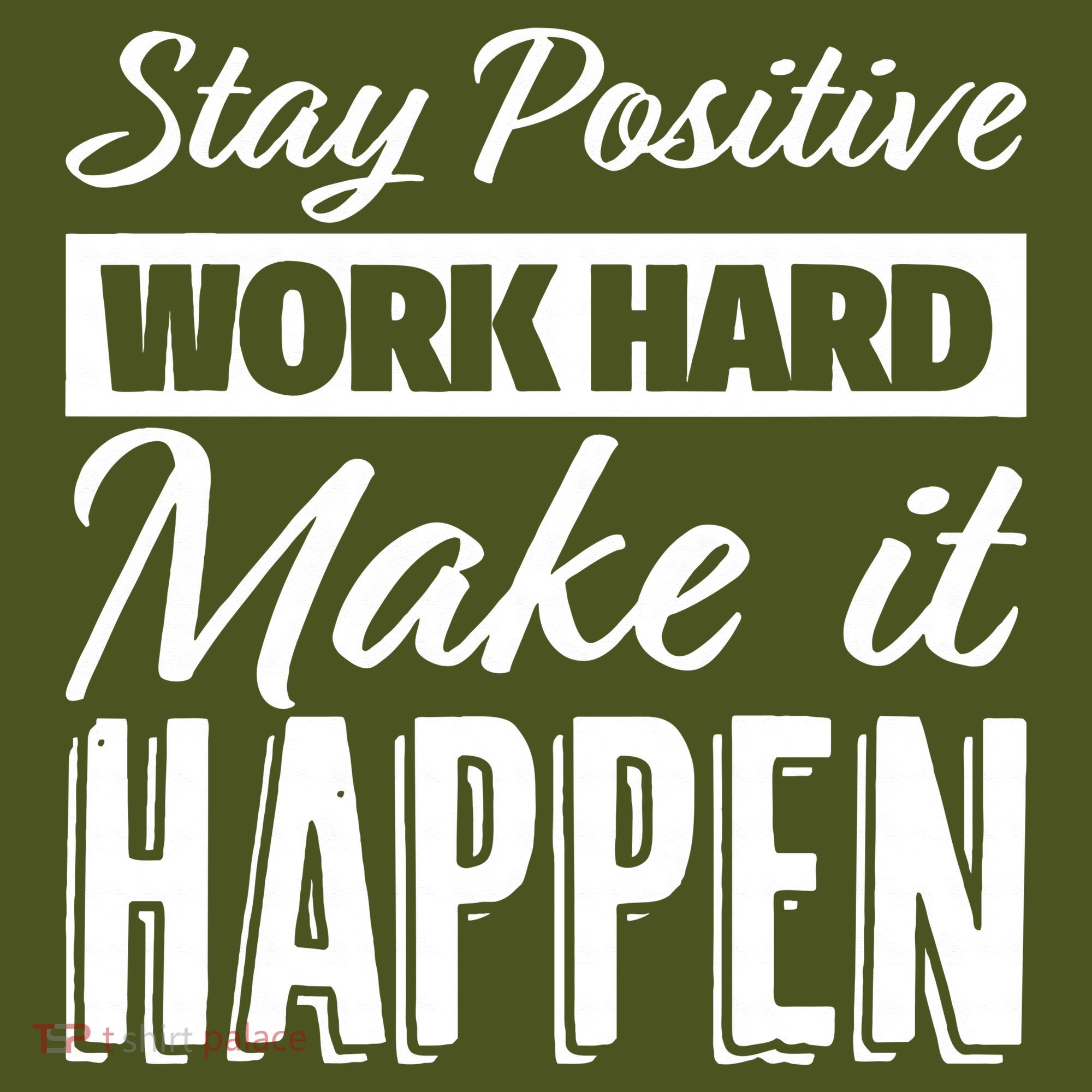 Stay Positive Work Hard Make It Happen Motivational The Baniff Cuffed Pom Beanie