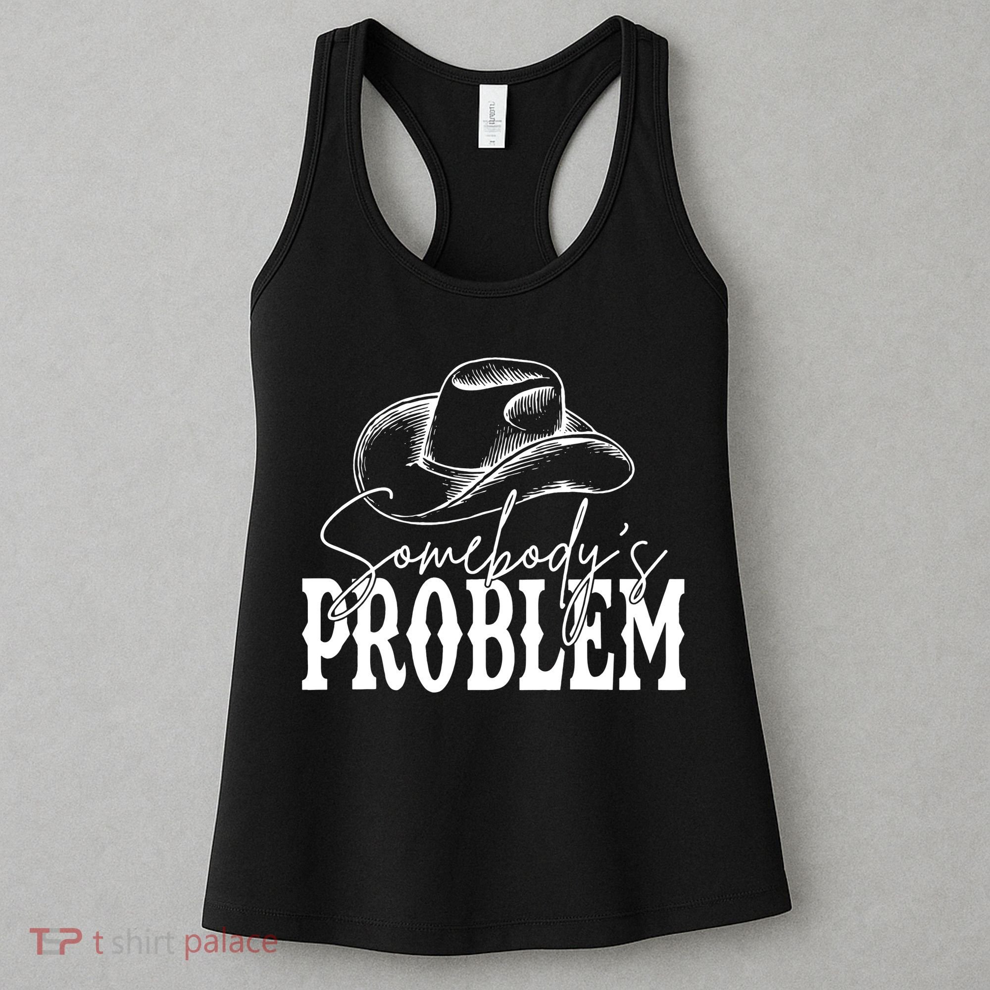 Somebody's Problem Western Country Cow Morgan Fan Women's Tank Top