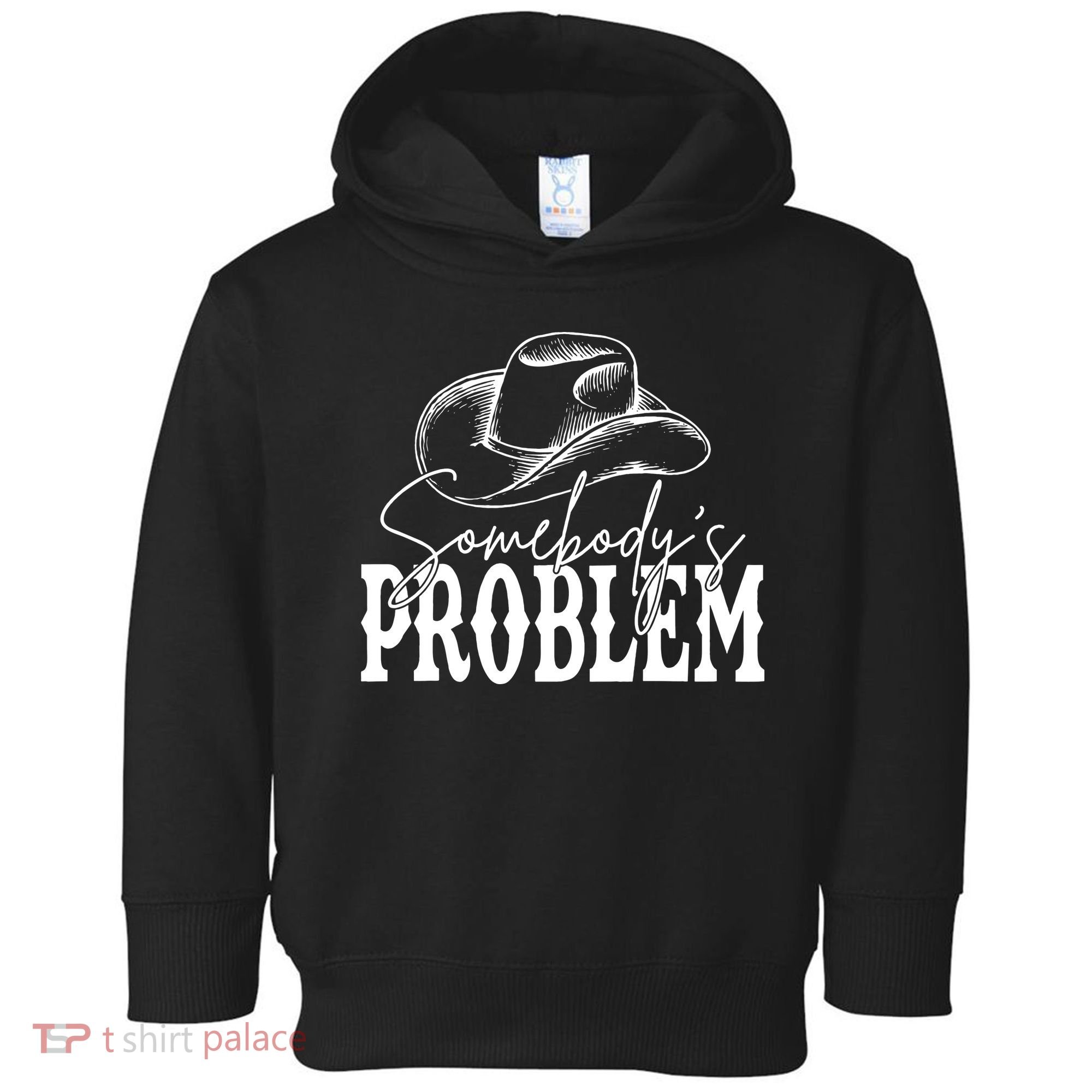 Somebody's Problem Western Country Cow Morgan Fan Toddler Hoodie