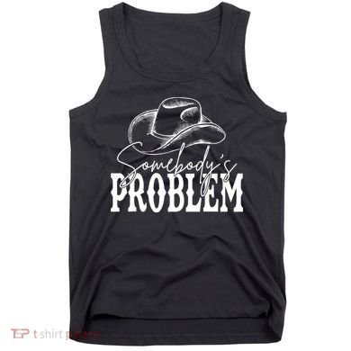 Somebody's Problem Western Country Cow Morgan Fan Tank Top