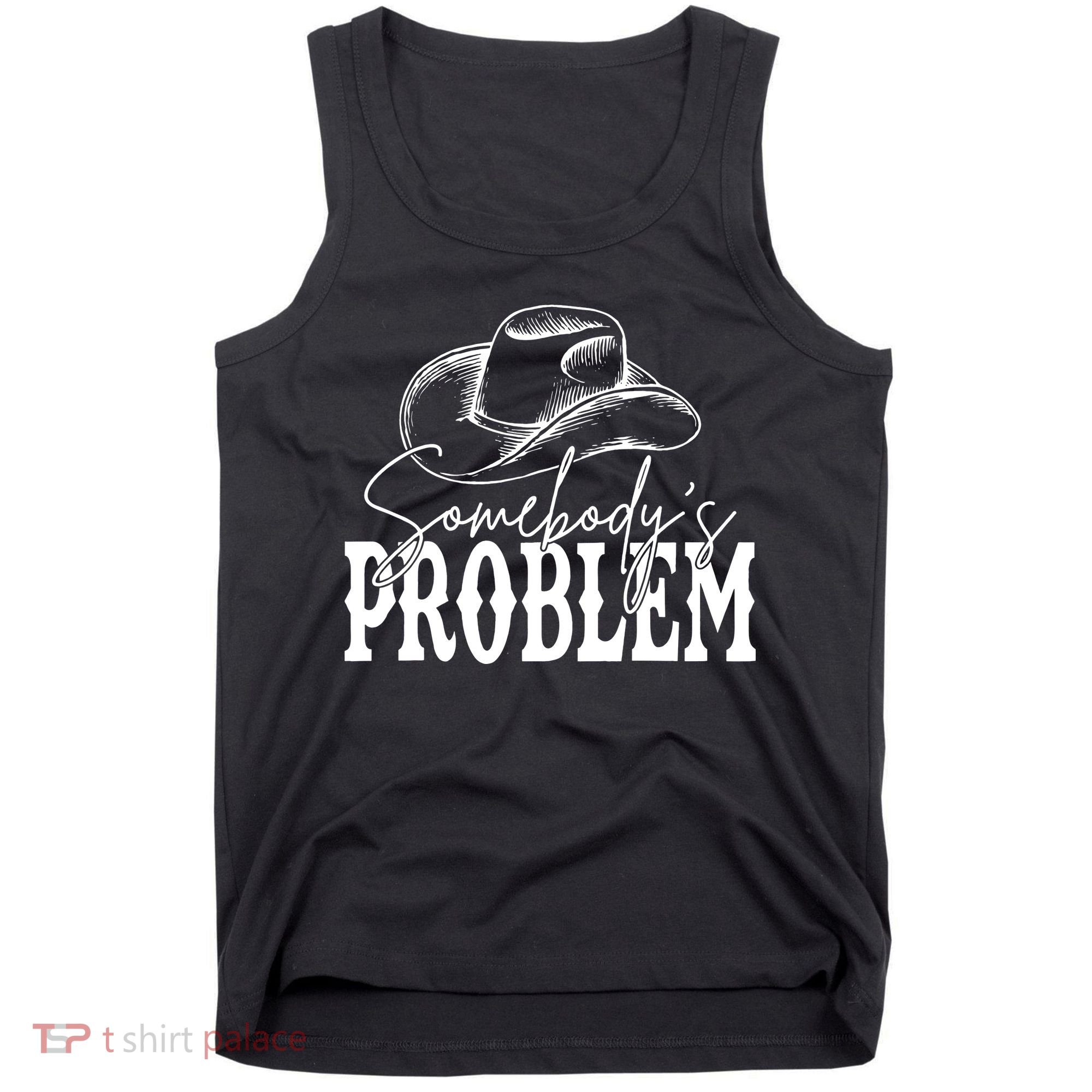 Somebody's Problem Western Country Cow Morgan Fan Tank Top