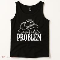Somebody's Problem Western Country Cow Morgan Fan Tank Top thumb 2