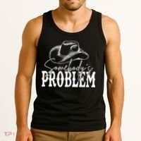 Somebody's Problem Western Country Cow Morgan Fan Tank Top thumb 3