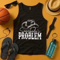 Somebody's Problem Western Country Cow Morgan Fan Tank Top thumb 4