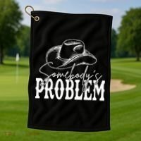 Somebody's Problem Western Country Cow Morgan Fan Golf Towel thumb 1