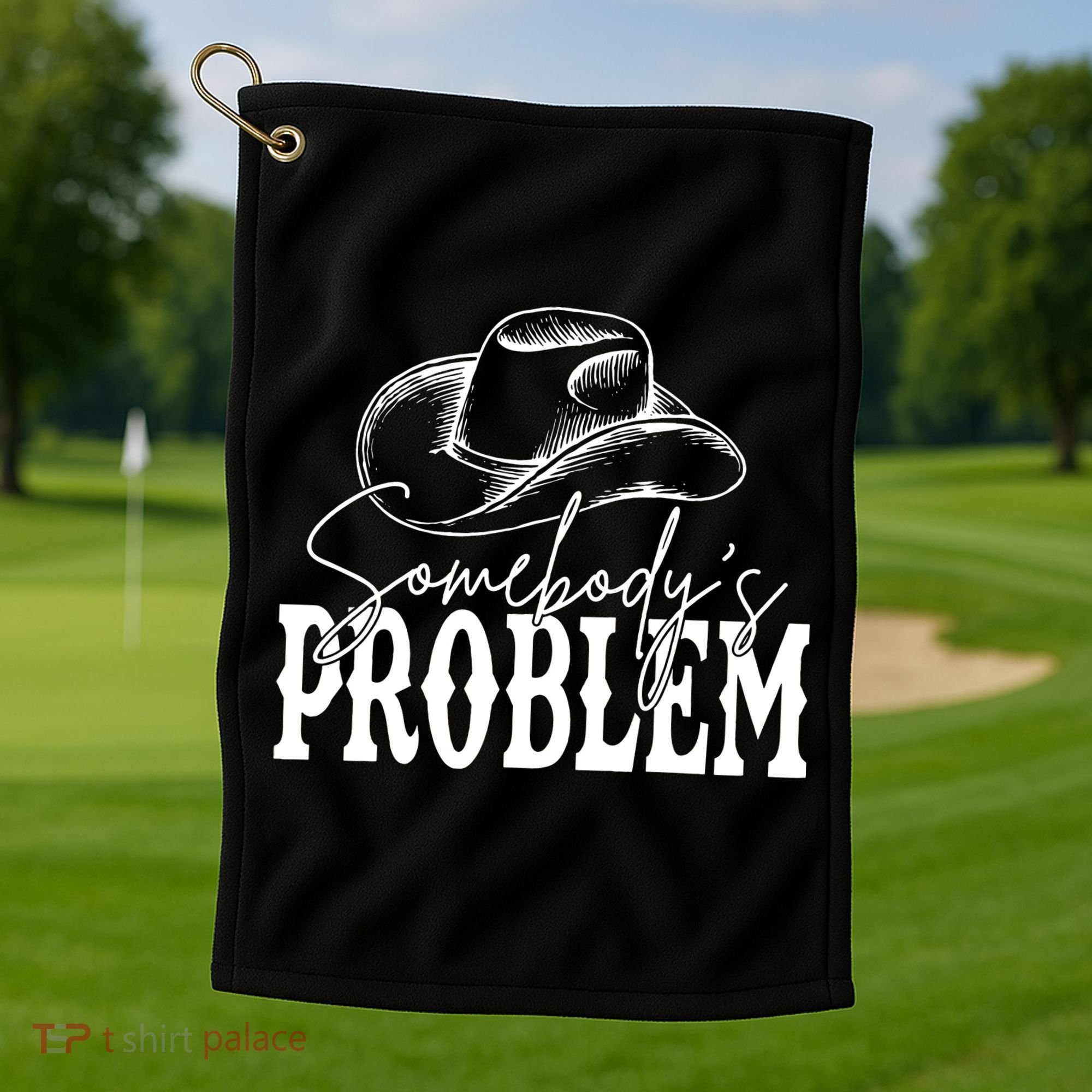 Somebody's Problem Western Country Cow Morgan Fan Golf Towel