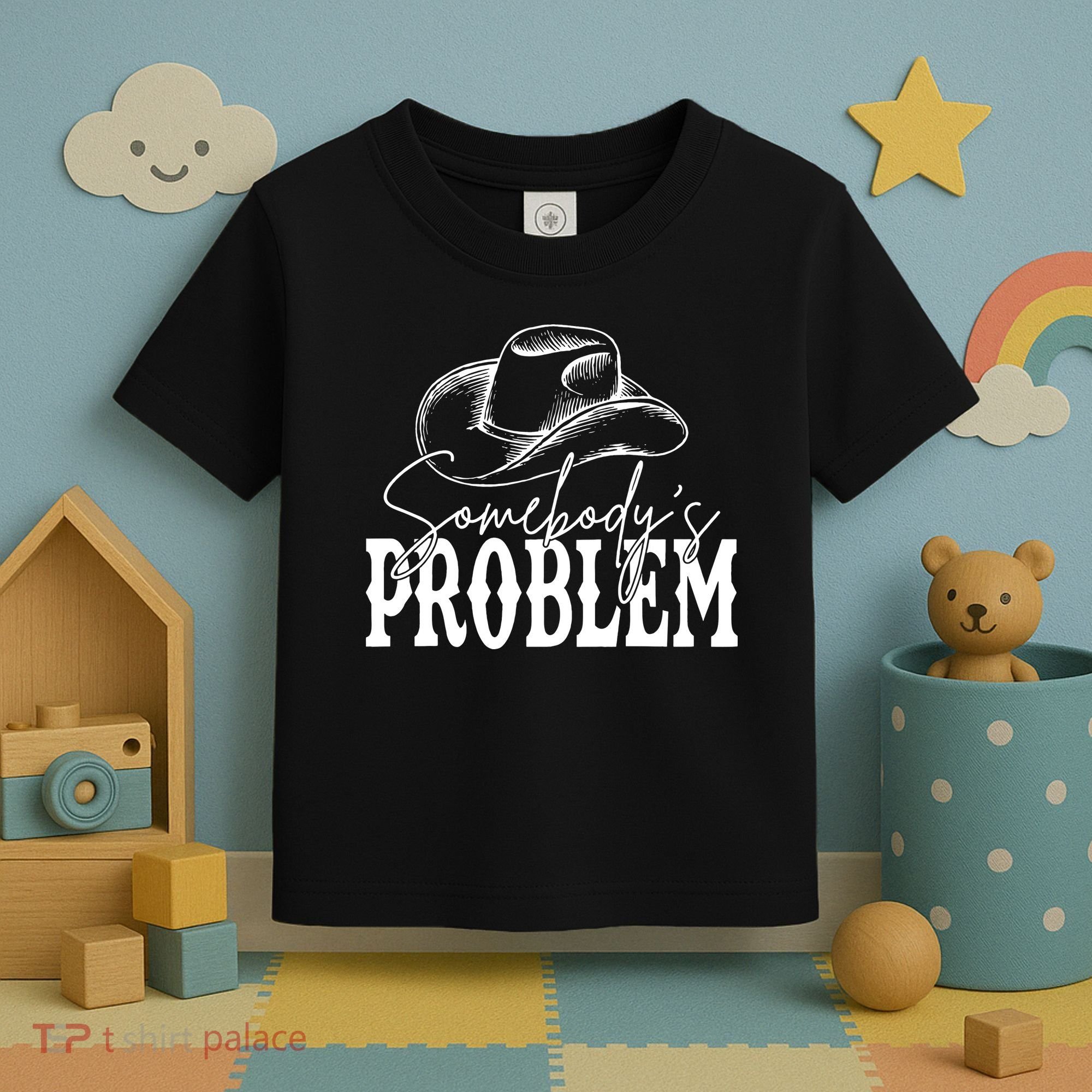 Somebody's Problem Western Country Cow Morgan Fan Toddler T-Shirt