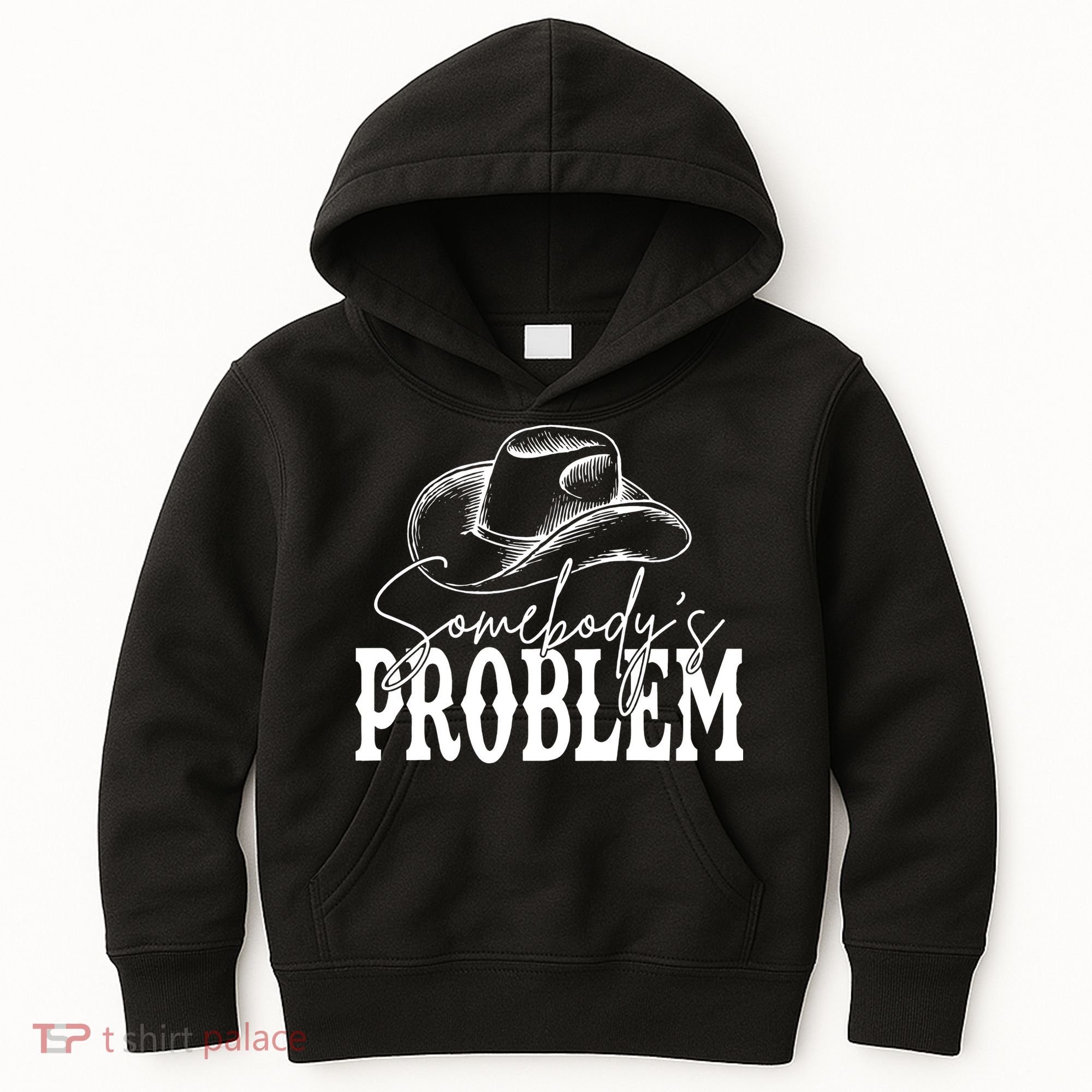 Somebody's Problem Western Country Cow Morgan Fan Kids Hoodie