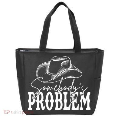 Somebody's Problem Western Country Cow Morgan Fan Tote Bag
