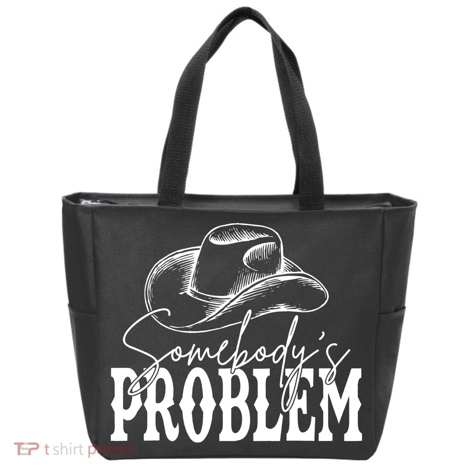 Somebody's Problem Western Country Cow Morgan Fan Tote Bag