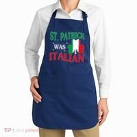 St. Patrick Was Italian Funny St patrick's day Shamrock Flag Apron thumb 2