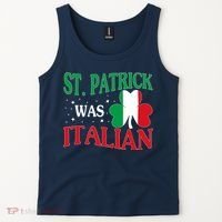 St. Patrick Was Italian Funny St patrick's day Shamrock Flag Tank Top thumb 2