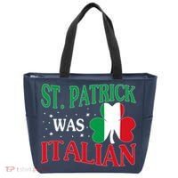 St. Patrick Was Italian Funny St patrick's day Shamrock Flag Tote Bag thumb 0