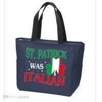 St. Patrick Was Italian Funny St patrick's day Shamrock Flag Tote Bag thumb 3
