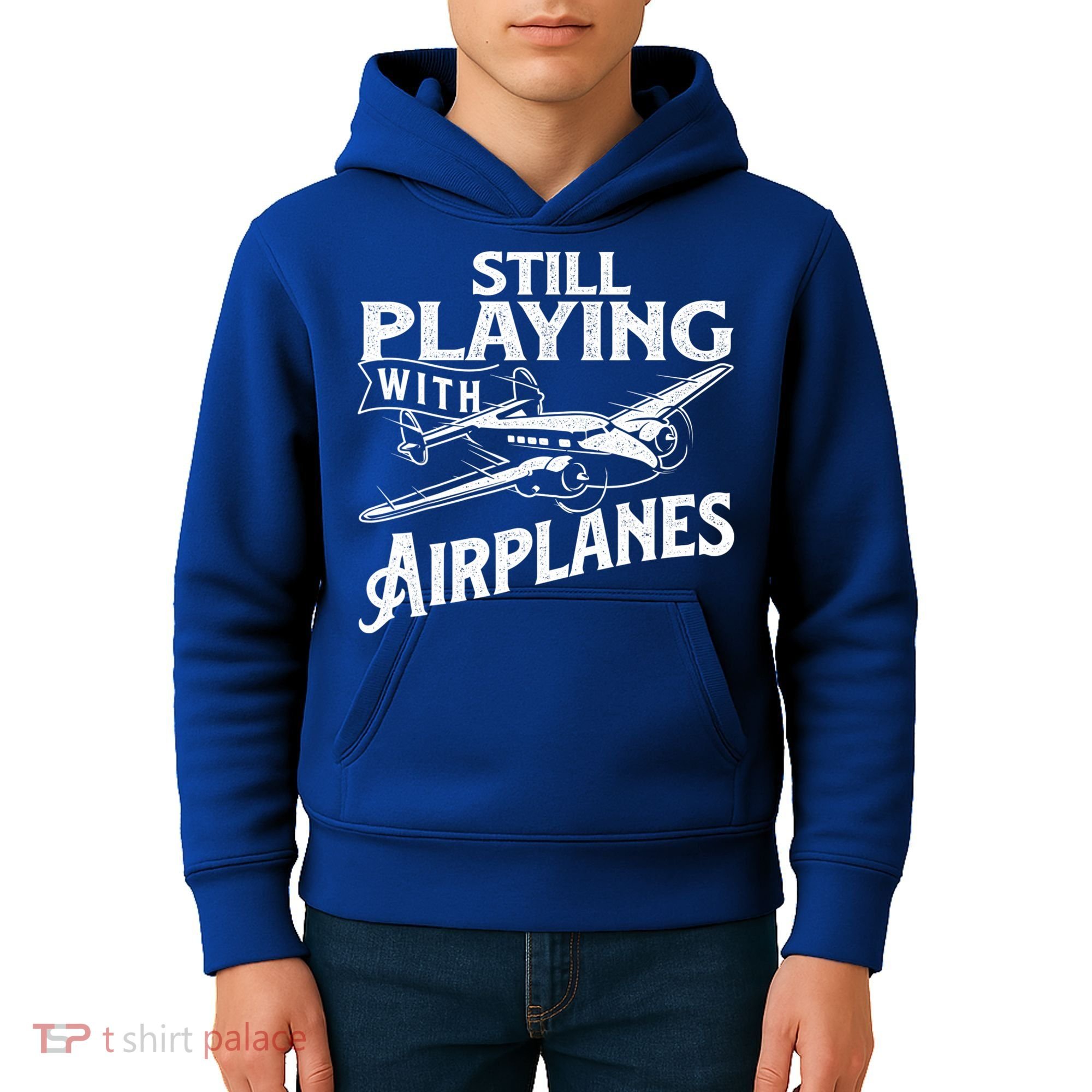 Still Playing With Airplanes Aviation Lover Airline Pilot Kids Hoodie