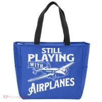 Still Playing With Airplanes Aviation Lover Airline Pilot Tote Bag thumb 0