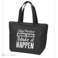 Stay Positive Work Hard Make It Happen Motivational Tote Bag thumb 3