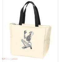 Skeleton Praying X Lord Have Mercy Sinner Gothic Blackwork Tote Bag thumb 3