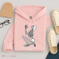 Skeleton Praying X Lord Have Mercy Sinner Gothic Blackwork Hoodie thumb 4