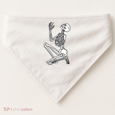 Skeleton Praying X Lord Have Mercy Sinner Gothic Blackwork USA-Made Doggie Bandana