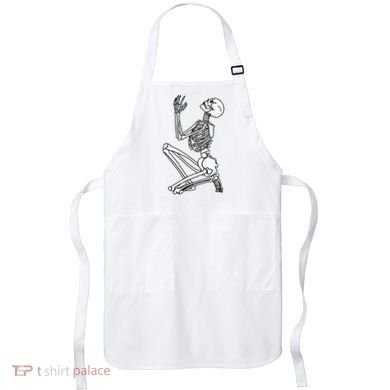 Skeleton Praying X Lord Have Mercy Sinner Gothic Blackwork Apron