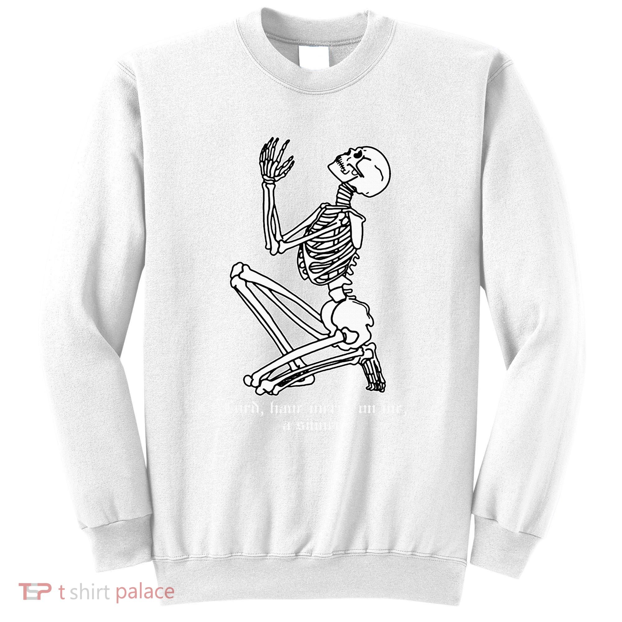 Skeleton Praying X Lord Have Mercy Sinner Gothic Blackwork Sweatshirt