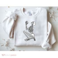 Skeleton Praying X Lord Have Mercy Sinner Gothic Blackwork Sweatshirt thumb 2