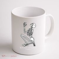 Skeleton Praying X Lord Have Mercy Sinner Gothic Blackwork Coffee Mug thumb 1