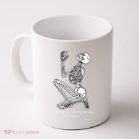Skeleton Praying X Lord Have Mercy Sinner Gothic Blackwork Coffee Mug thumb 0