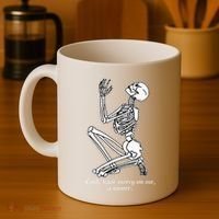 Skeleton Praying X Lord Have Mercy Sinner Gothic Blackwork Coffee Mug thumb 4