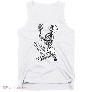Skeleton Praying X Lord Have Mercy Sinner Gothic Blackwork Tank Top