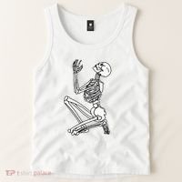 Skeleton Praying X Lord Have Mercy Sinner Gothic Blackwork Tank Top thumb 2