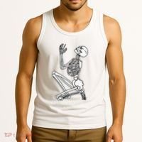 Skeleton Praying X Lord Have Mercy Sinner Gothic Blackwork Tank Top thumb 3