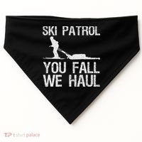 Ski Patrol You Fall We Haul Skiing Winter USA-Made Doggie Bandana thumb 0