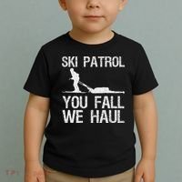 Ski Patrol You Fall We Haul Skiing Winter Toddler T-Shirt thumb 2