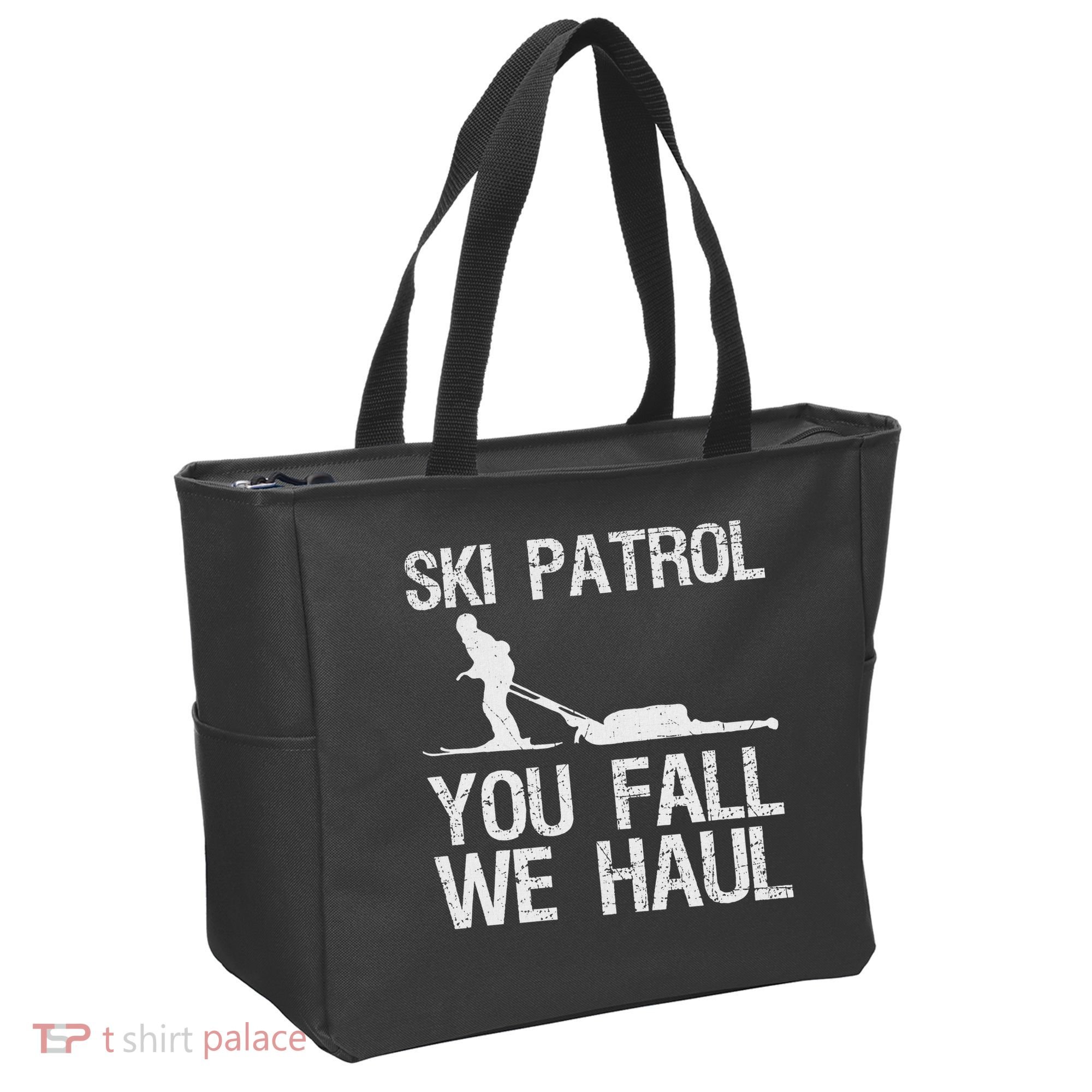 Ski Patrol You Fall We Haul Skiing Winter Tote Bag