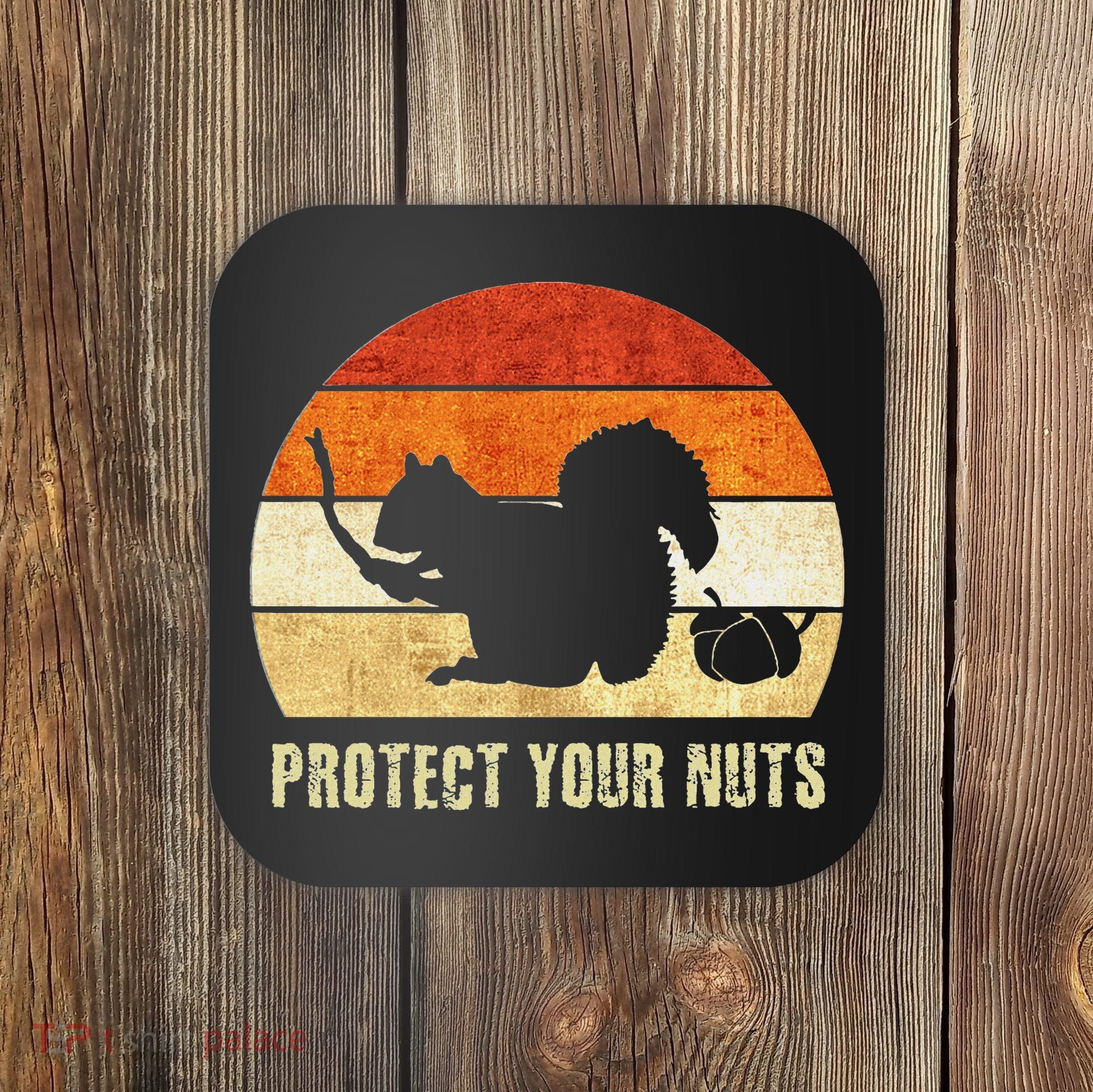 Squirrel Protect Your Nuts Forest Rodent Coaster