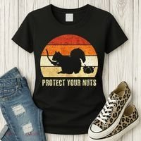 Squirrel Protect Your Nuts Forest Rodent Women's T-Shirt thumb 3