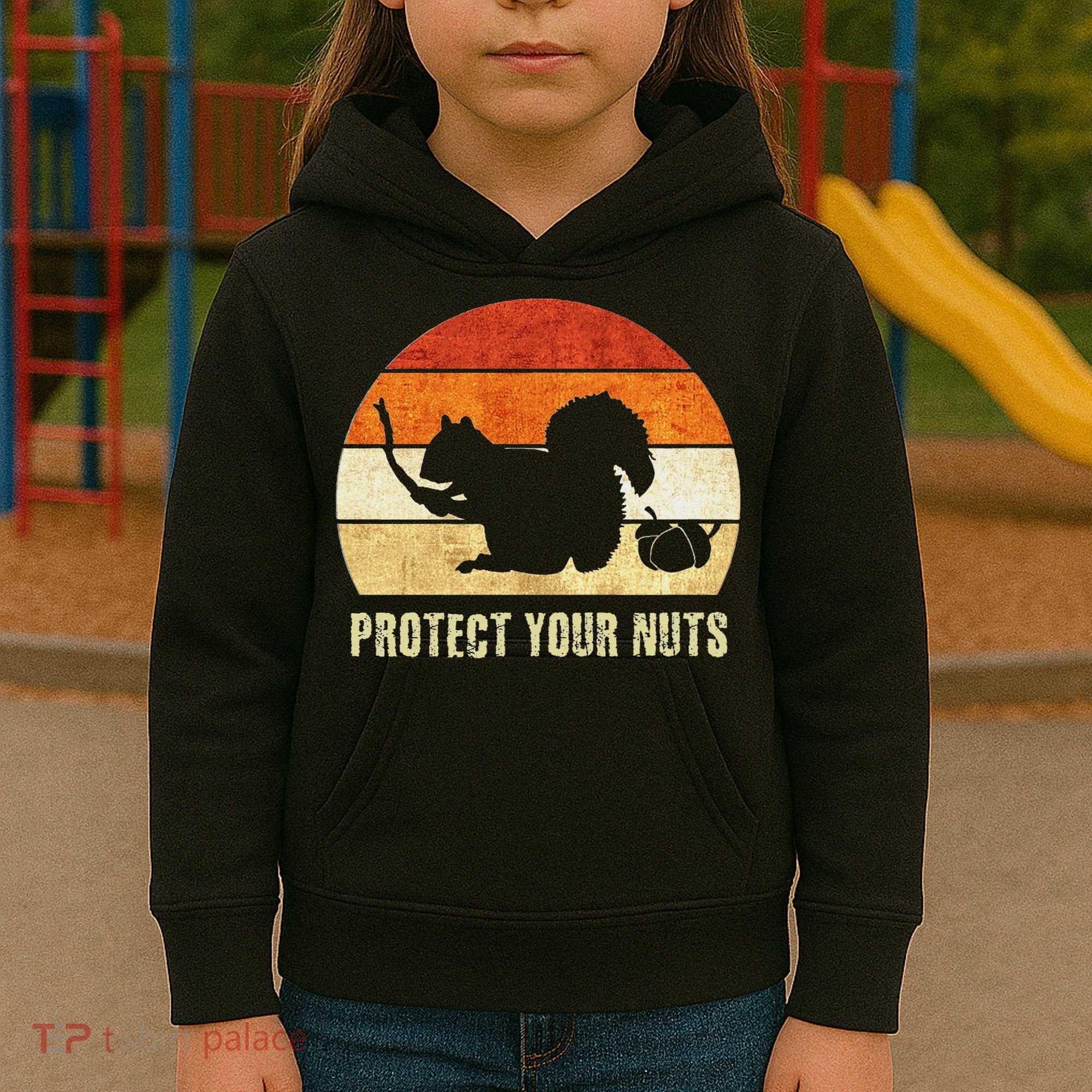 Squirrel Protect Your Nuts Forest Rodent Kids Hoodie