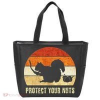 Squirrel Protect Your Nuts Forest Rodent Tote Bag thumb 0